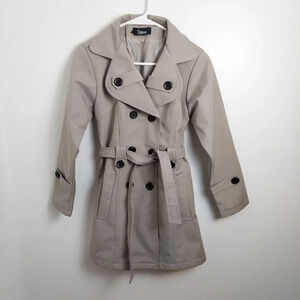 Chic Double-Breasted Tan Pea Coat